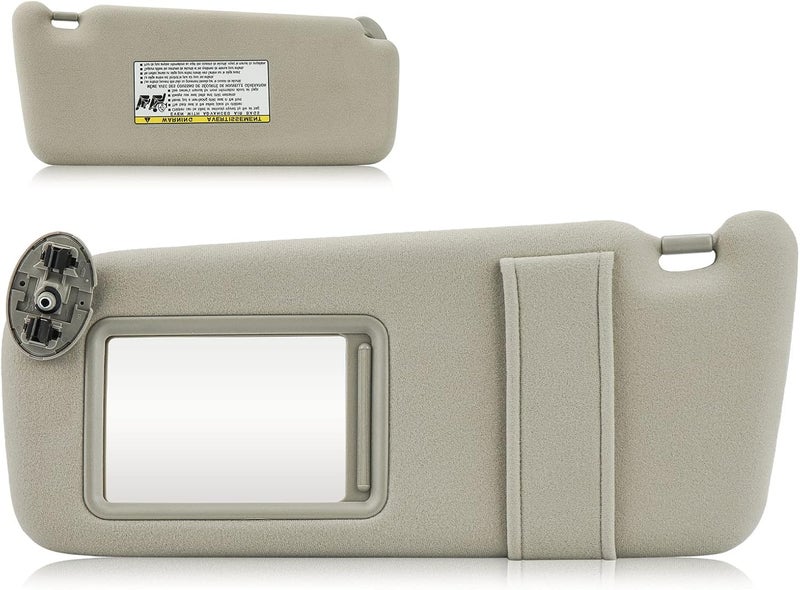 AEagle Sun Visor for 2007-2011 Toyota Camry Without Sunroof, Left Driver Side Beige Sunvisor Replacement 74320-06780-B0, 74320-33B81-B0 - Image 1